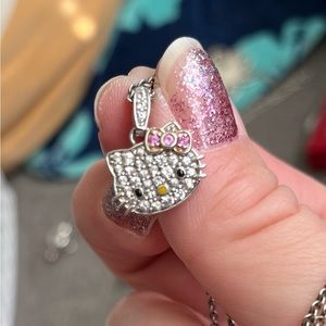 Hello Kitty Sterling Silver and CZ Necklace.